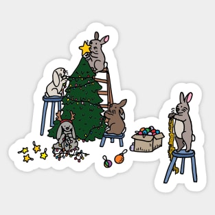 Christmas Bunnies Sticker